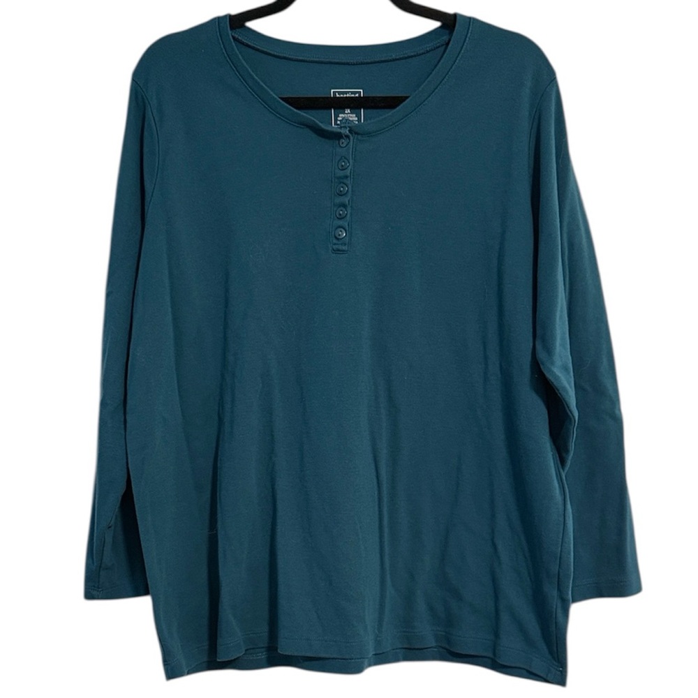 🌻 Hasting & Smith Teal Blue Long Sleeve Henley